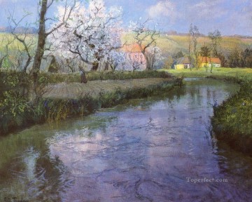フリッツ・タロウ Painting - フランスの川の風景 ノルウェー風フリット タウロー